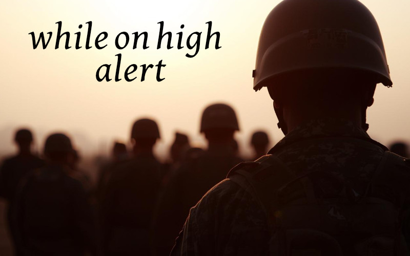 soldier on high alert