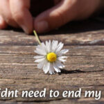 Thank God I'm Alive - The Story of Carla McKay (Ojibwe) hand holding a daisy