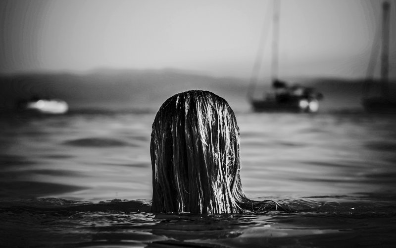 woman in lake